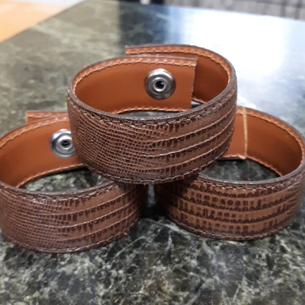 Animal print faux leather cuff